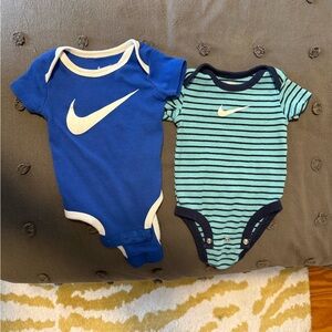 Nike Infant One-Piece Bodysuits - Blue & Teal Stripe